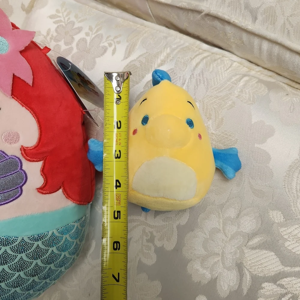 Squishmallow Ariel and Flounder Disney Squishmallows 10” and 4”